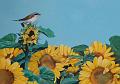 oiseau dans les tournesols